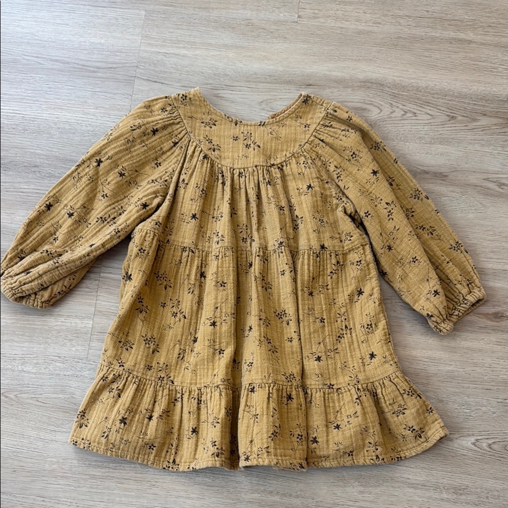 Zara Mustard Yellow Floral Dress